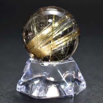 最高品質]太陽放射タイチンルチルクォーツブレスレット（約10mm玉