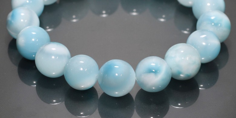 高品質]アイスラリマーブレスレット（約12.5mm玉） - 埼玉県吉川市の