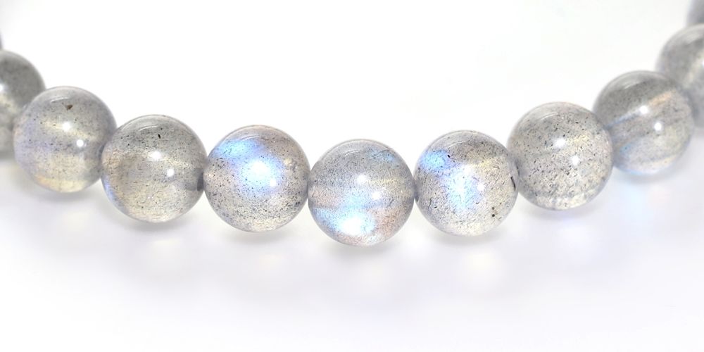 高品質++]ラブラドライトブレスレット（約7mm玉・ブルー系シラー