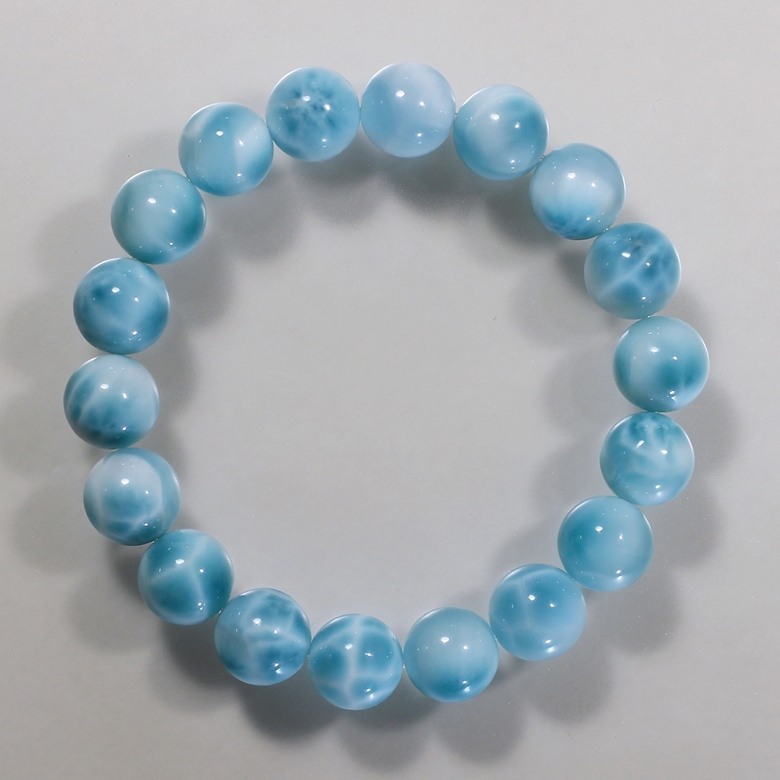 最高品質]ラリマーブレスレット（約11mm玉） - 埼玉県吉川市の天然石