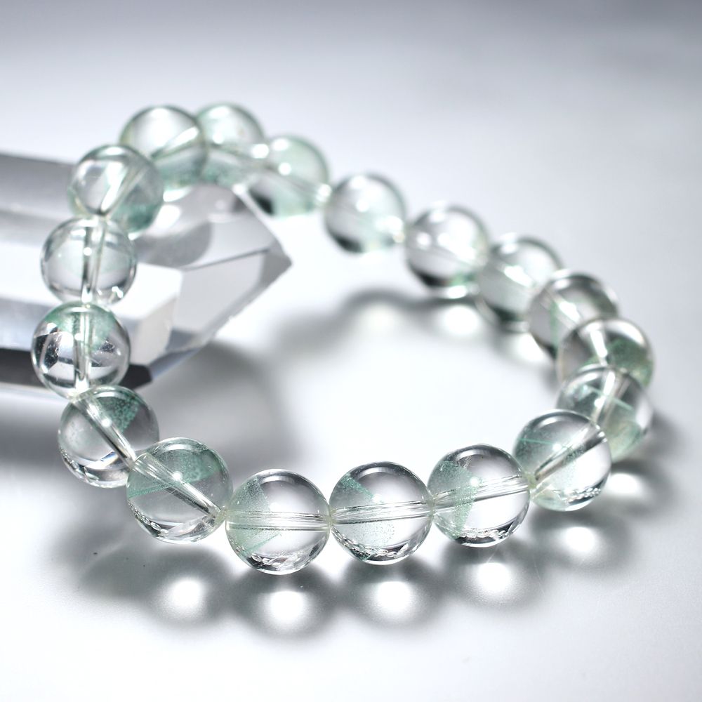 高品質++]マダガスカル産グリーンファントムクォーツブレスレット（約