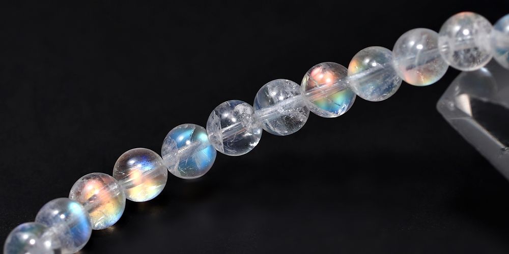 高品質++]別鉱床マダガスカル産ホワイトラブラドライトブレスレット