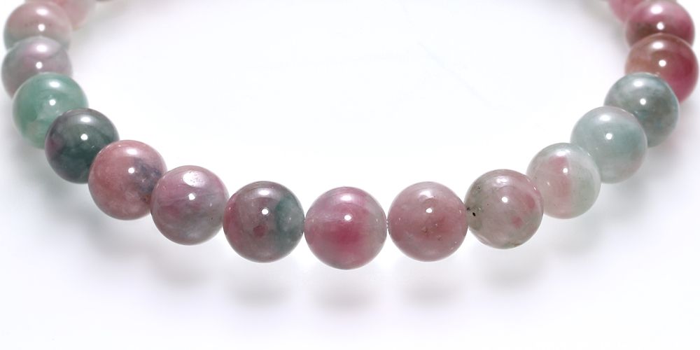 3A+]マルチカラートルマリンブレスレット（約6.5mm玉/バイカラー粒