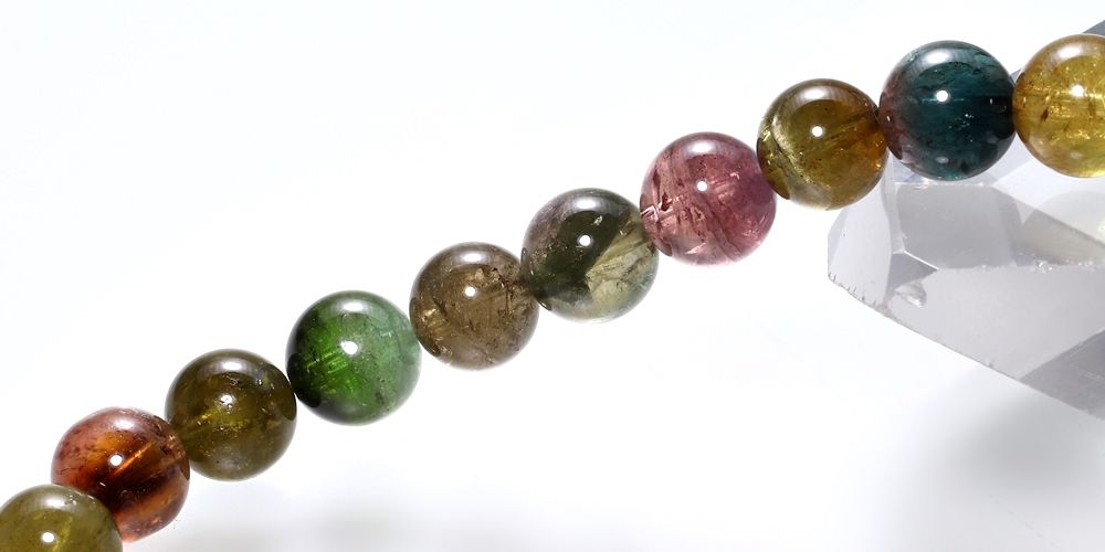 高品質]マルチカラートルマリンブレスレット（約7.5mm玉） - 埼玉県
