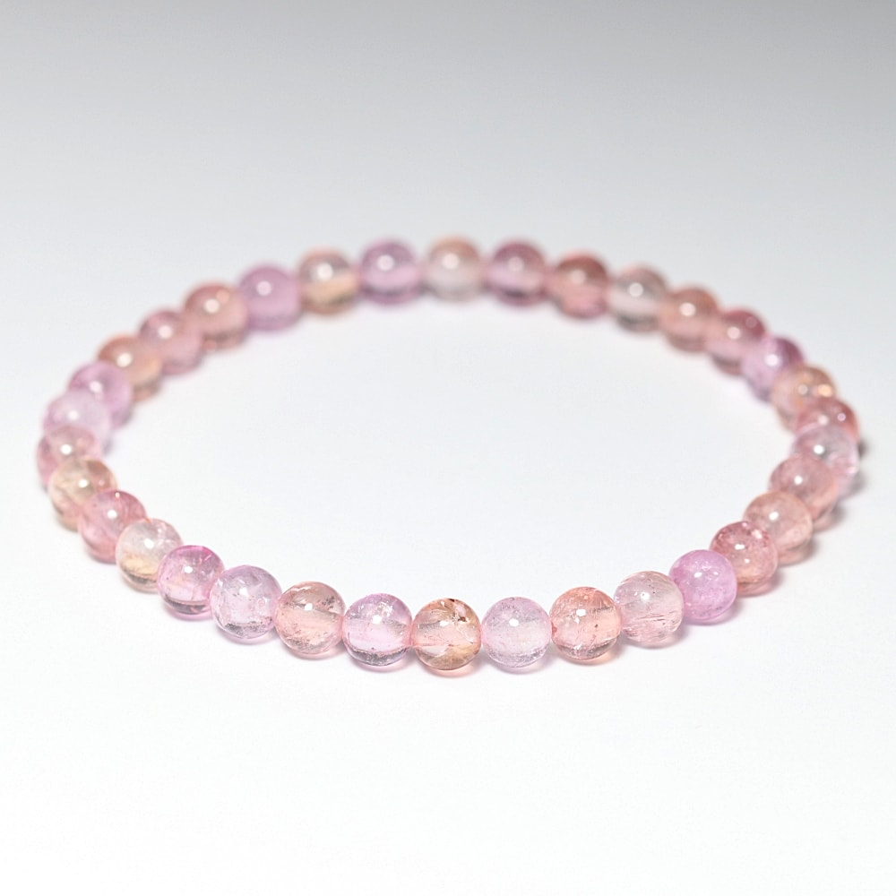 トップクォリティ]インペリアルピンクトパーズブレスレット（約6mm玉