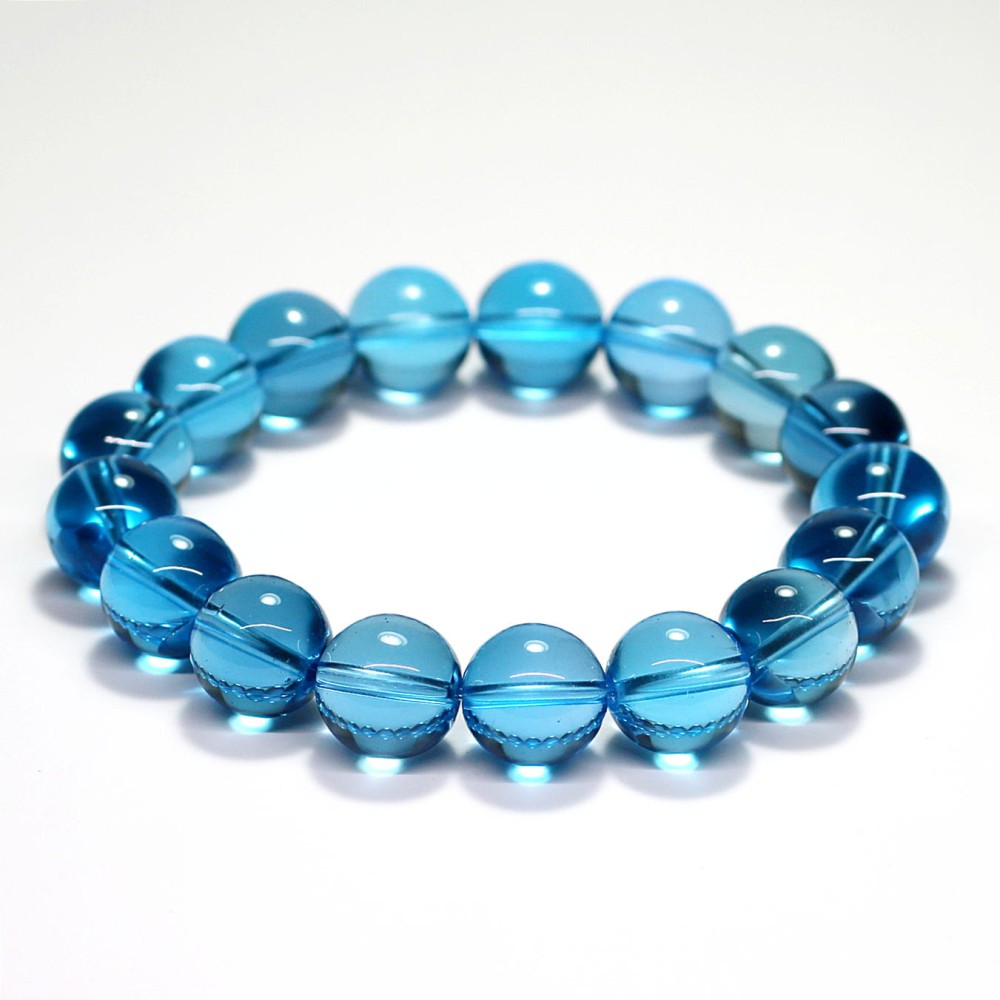 トップクォリティ]ブルートパーズブレスレット（約11.5mm玉） - 埼玉県