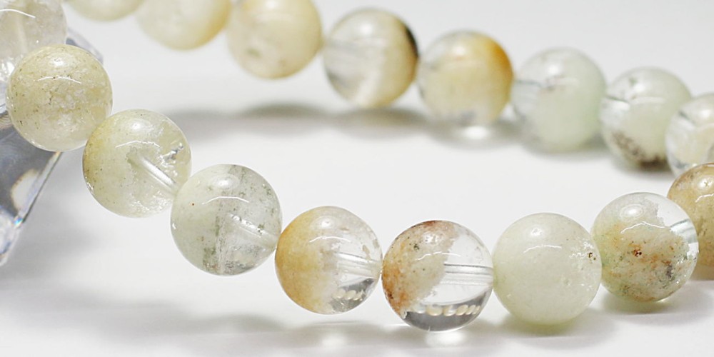 高品質]ホワイトガーデンクォーツブレスレット/ガーデン水晶（約9.5mm