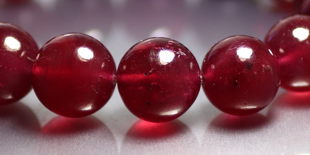 最高品質]宝石質ルビーブレスレット（約14.5mm玉） - 埼玉県吉川市の
