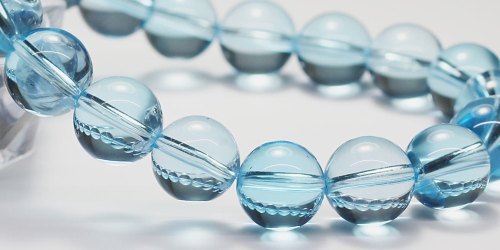 トップクォリティ]スカイブルートパーズブレスレット（約11mm玉