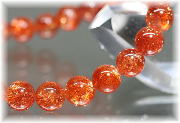 最高品質]サンストーンブレスレット（約8mm玉） - 埼玉県吉川市の