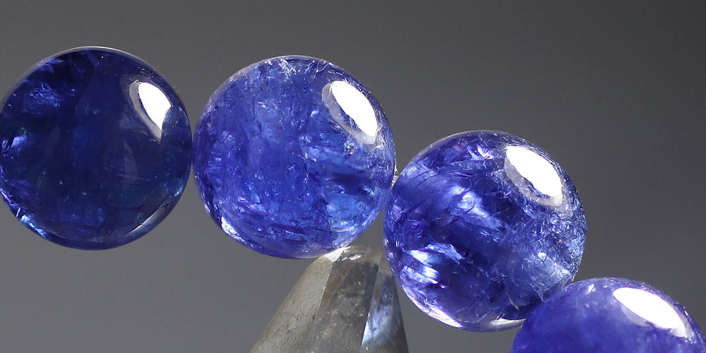 トップクォリティ]宝石質タンザナイトブレスレット（圧巻の約16mm大玉