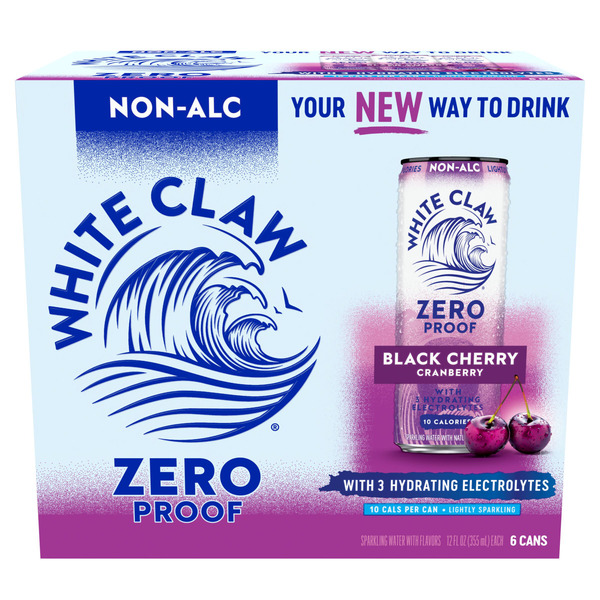 White Claw Zero Proof Black Cherry Cranberry Cans Same-Day