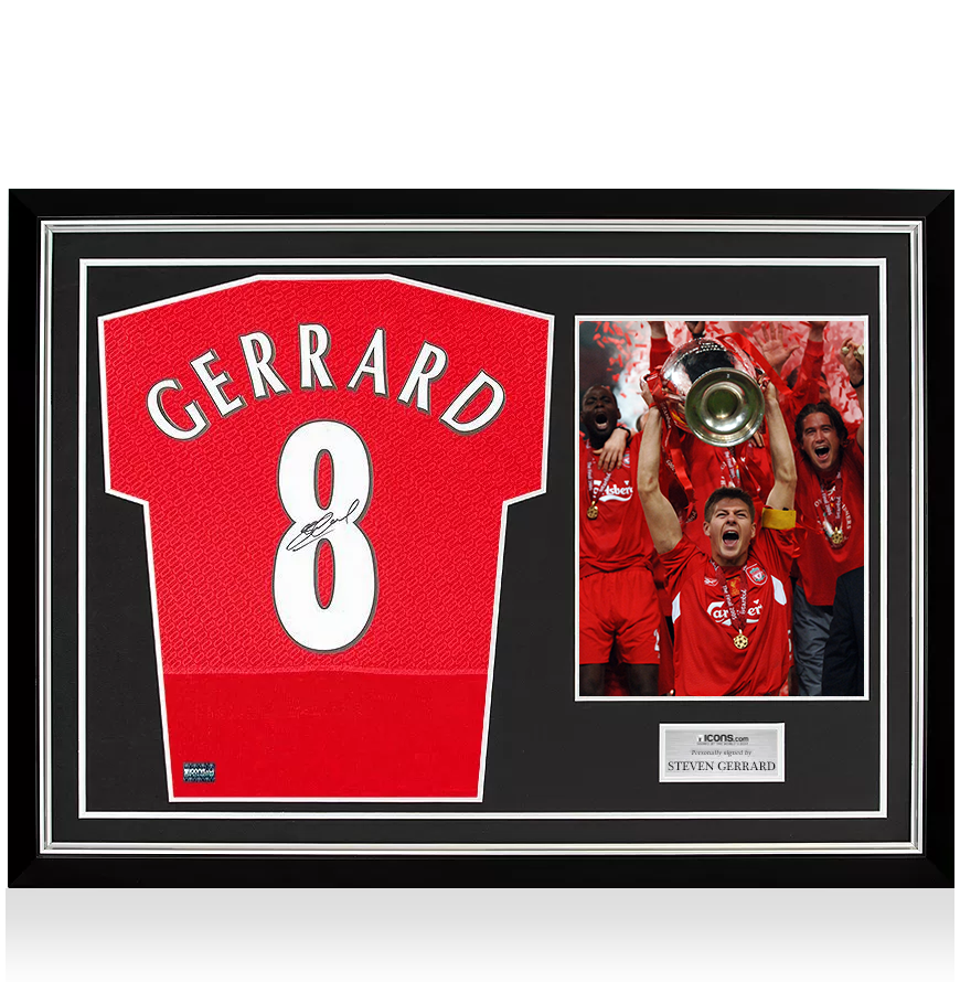 Steven Gerrard Back Signed Liverpool 2019-20 Home Shirt