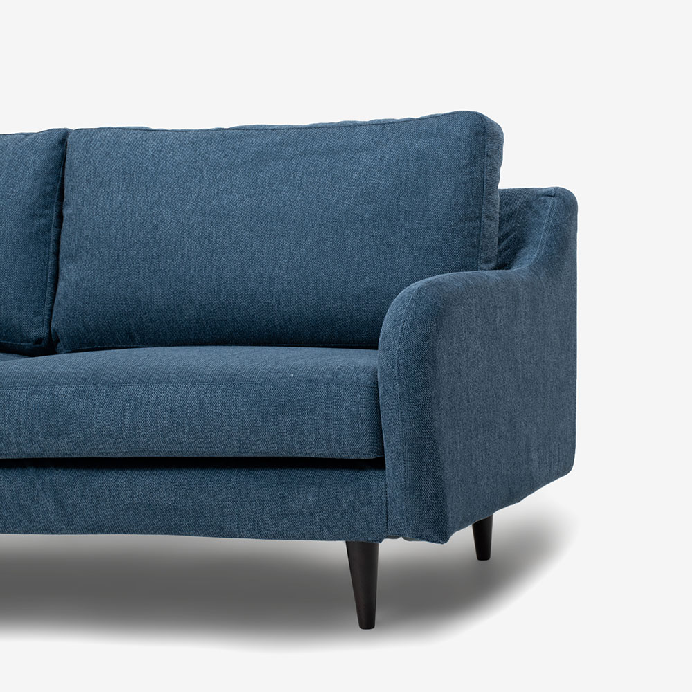 ソファ 3人掛け「CAS-D」幅180cm 布#SPベルファストブルー 脚部全3色