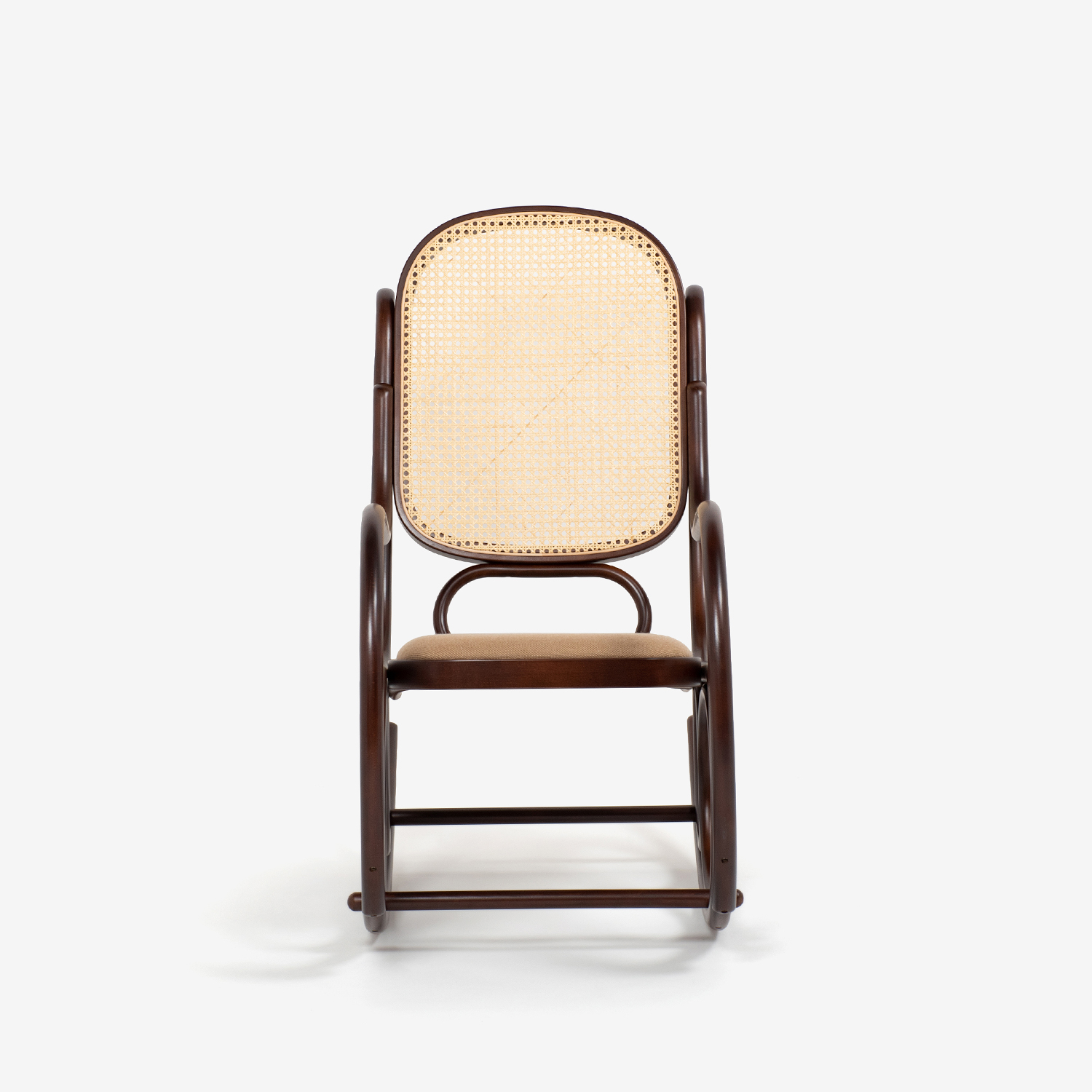 秋田木工 ロッキングチェア「5-RU」布A-11 ブナ材 ウォールナット色