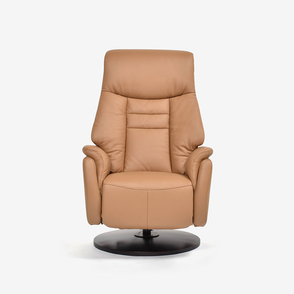 電動リクライニングチェア「ルージアKD SD-455B」半革 #M-02 キャメル