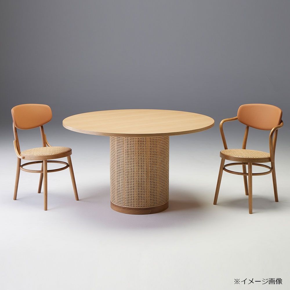 秋田木工 ダイニングテーブル「AT-2」円形 直径120cm ナラ材ホワイト