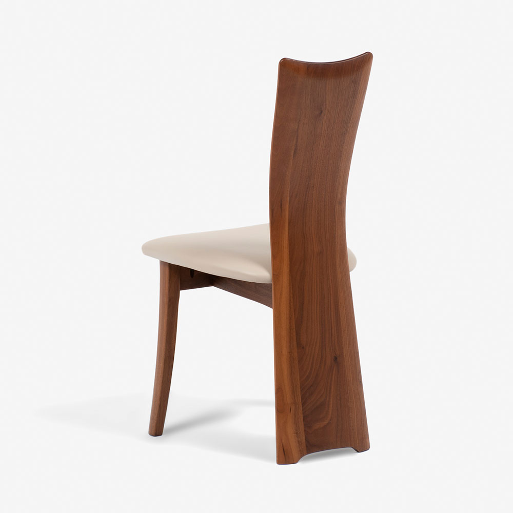 ダイニングチェア「フォルム OICL-201」ウォールナット材 合成皮革L
