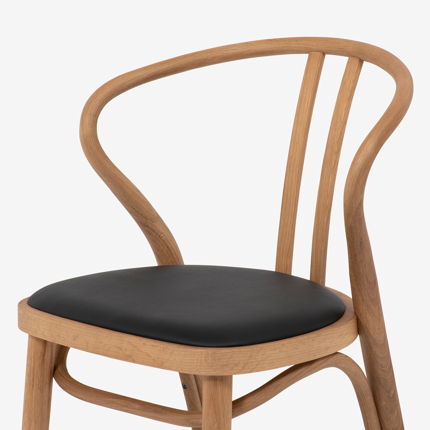 秋田木工 ダイニングチェア「503-OU」ナラ材ホワイトオーク色 PVC