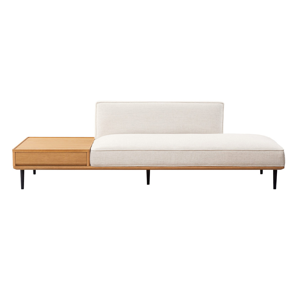 浜本工芸 アームレスソファ（座って右背 引出し付き）「SL-6004脚BK