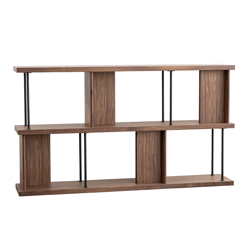 シェルフ 「デリック」 幅160cm ロータイプ ウォールナット材 | 【公式