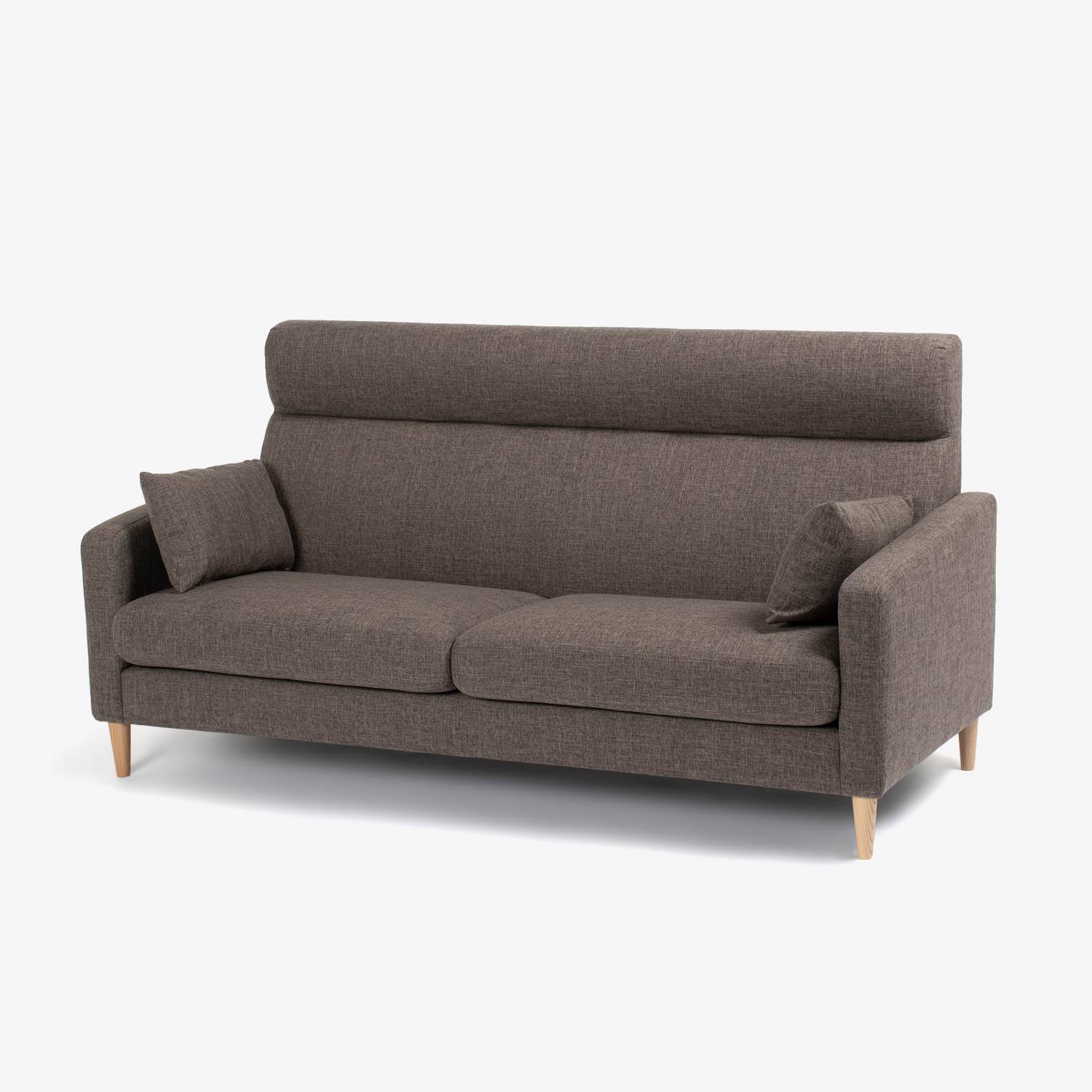 ソファ 3人掛け「クロス」幅189cm 布ブラウン色 #FG220-6D 木脚全2色