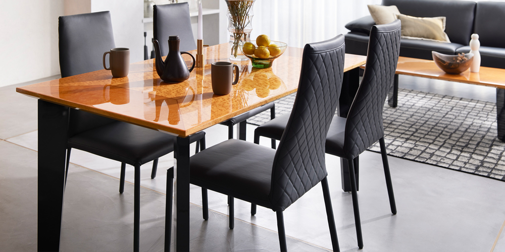 ダイニングテーブル「スプレンダー2 MA/BK」メープル材 全4サイズ