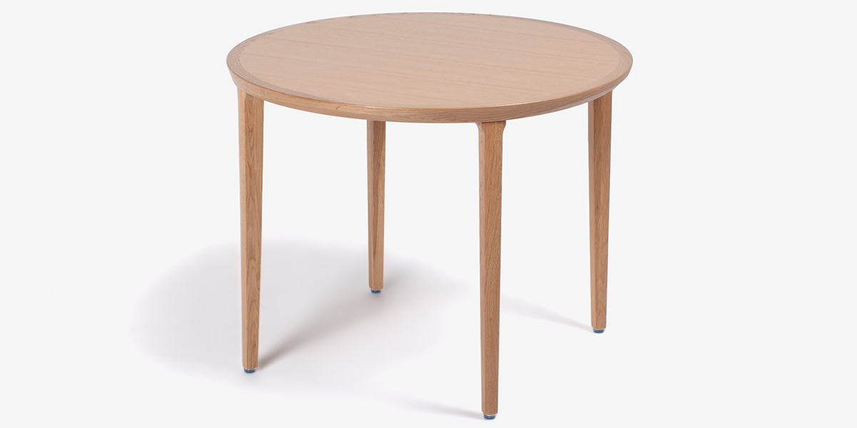 秋田木工 ダイニングテーブル「N-T005」丸型 ナラ材ホワイトオーク色