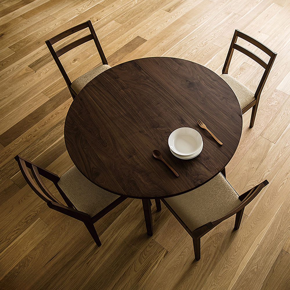 ダイニングテーブル「マルーン」円形 ウォールナット材 全2サイズ