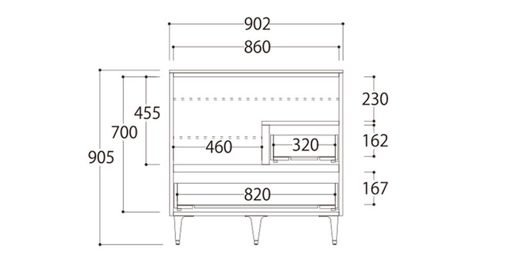 AYANO（綾野製作所）サイドボード「ゼノ ノワール ZL-90UD」幅90cm 全6