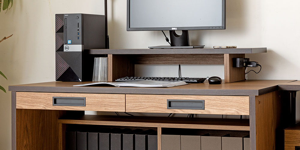 小島工芸 デスクラック「Com-5 C5D」USBポート付き ウォールモカ