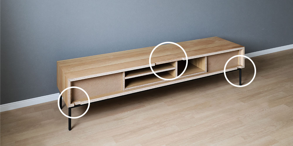 テレビボード「ノース」ウォールナット材MBR色 全2サイズ(幅150/180cm