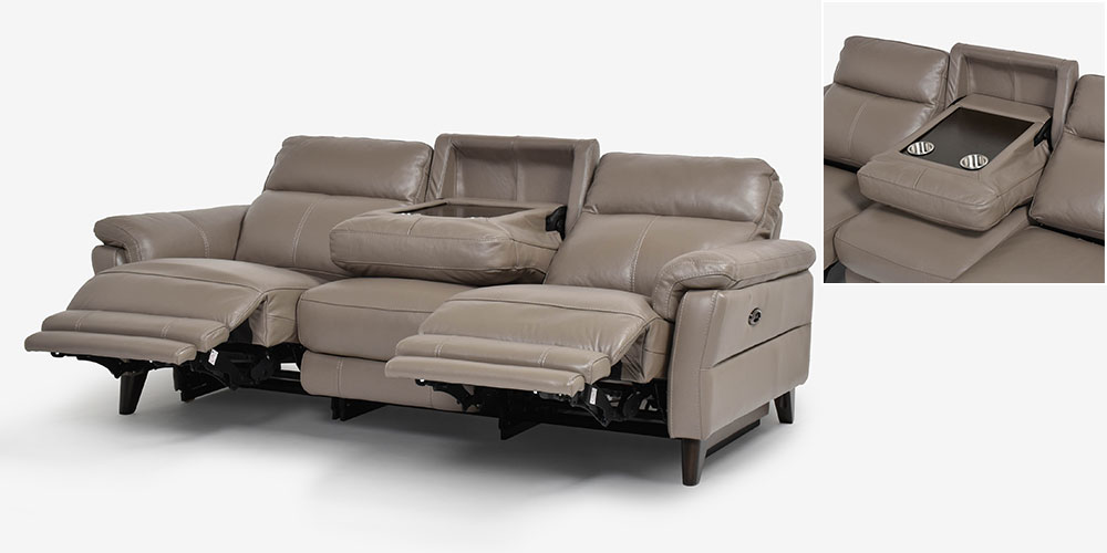 電動リクライニングソファ テーブル付き 3人掛け 幅215cm「L/S Motion