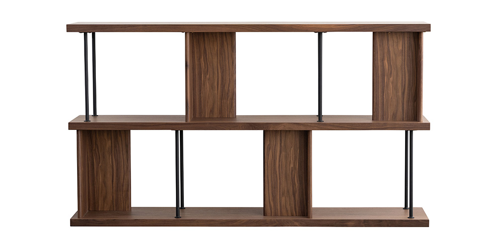 シェルフ 「デリック」 幅160cm ロータイプ ウォールナット材 | 【公式