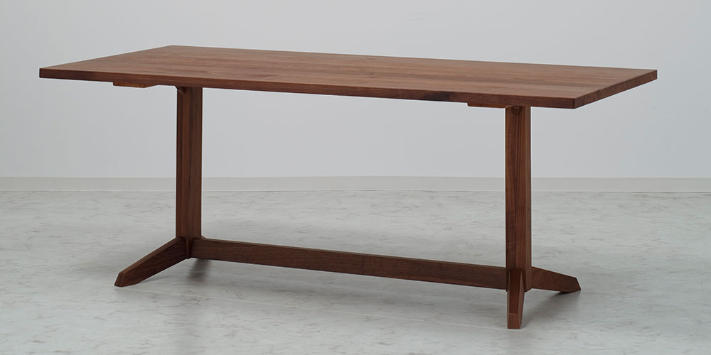 ダイニングテーブル「ロイ」ウォールナット材天板SLT＋脚ロイ 全3