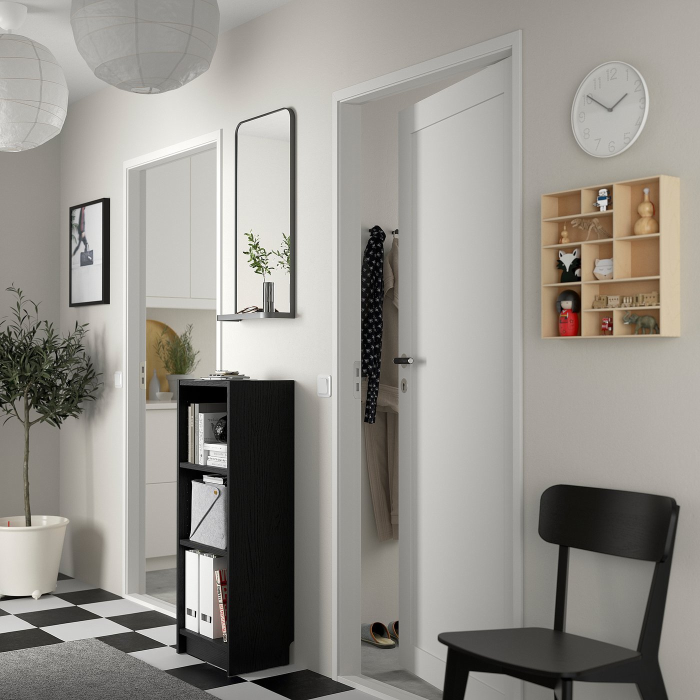 BILLY ビリー 本棚, ブラック オーク調, 40x28x106 cm - IKEA