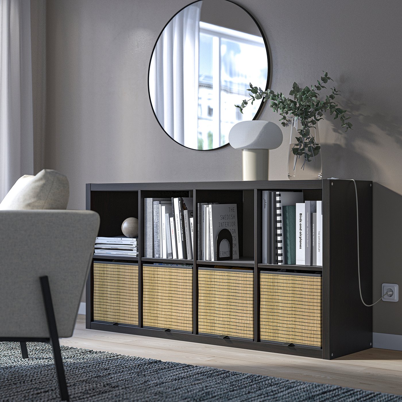 KALLAX カラックス シェルフユニット, ブラックブラウン, 77x147 cm - IKEA