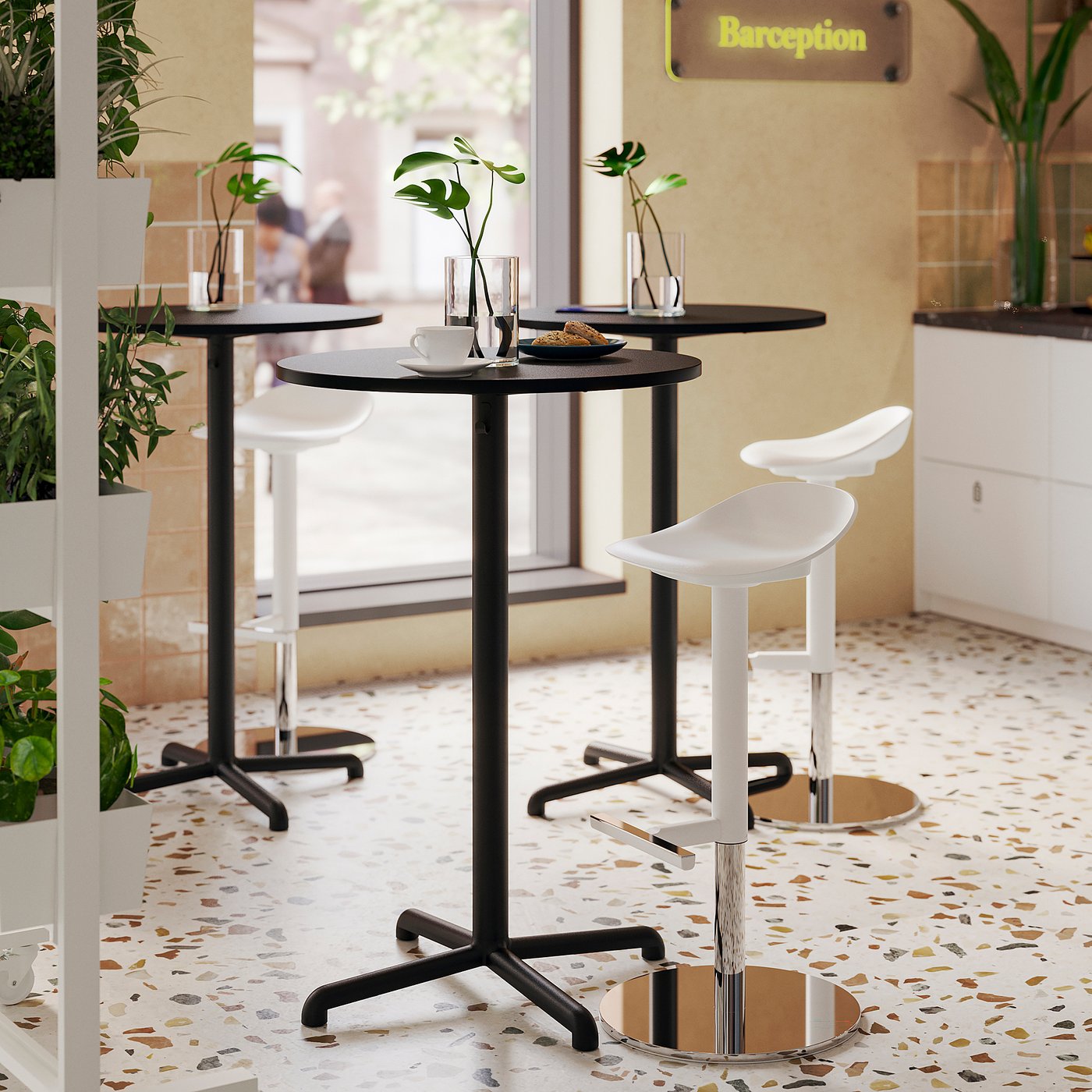 STENSELE ステーンセレ カウンターテーブル, チャコール/チャコール