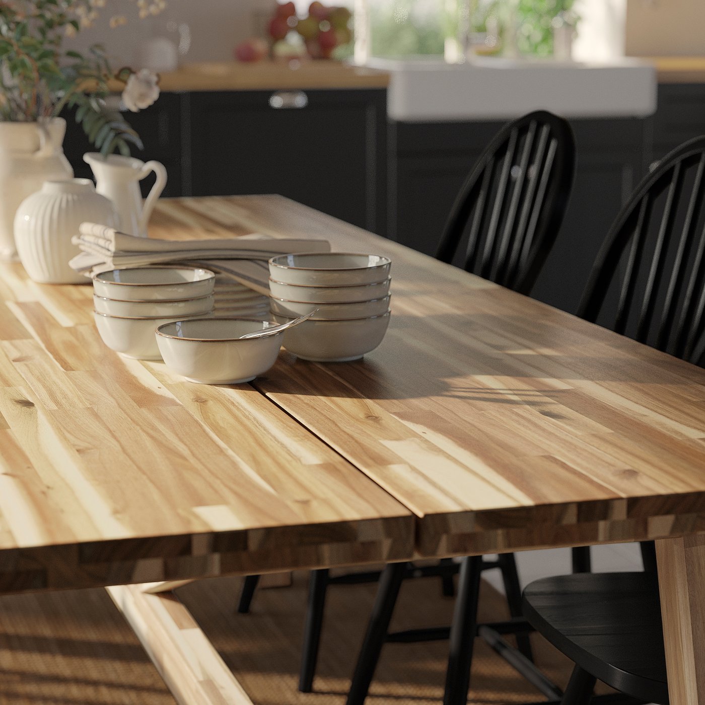 SKOGSTA スコグスタ テーブル, アカシア材, 235x100 cm - IKEA