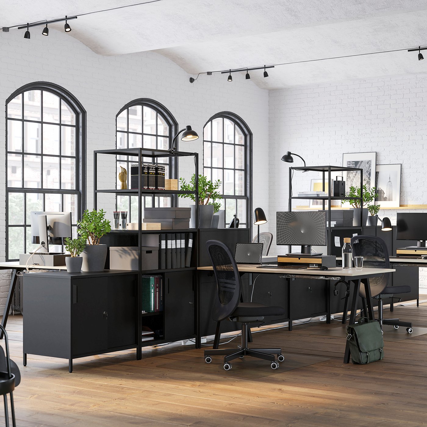 TROTTEN トロッテン デスク, ベージュ/チャコール, 160x80 cm - IKEA