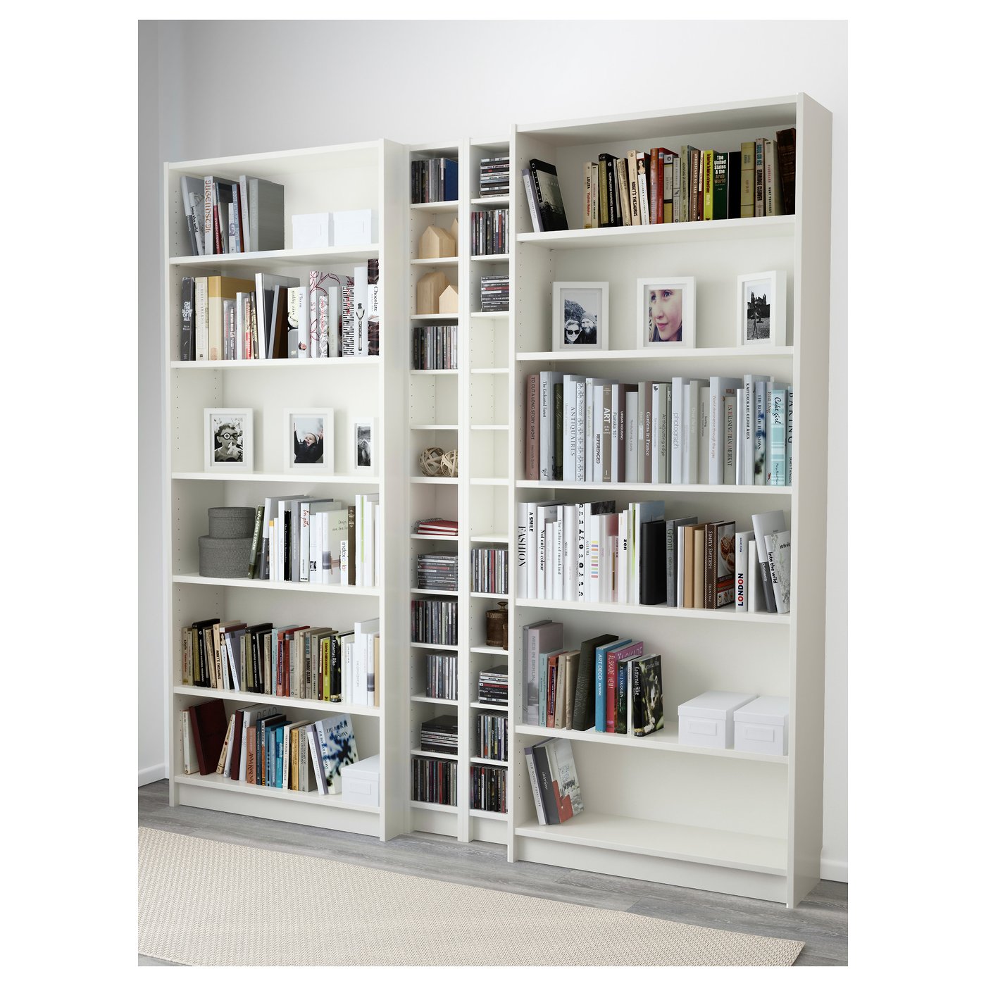 BILLY / GNEDBY bookcase, white, 200x28x202 cm - IKEA