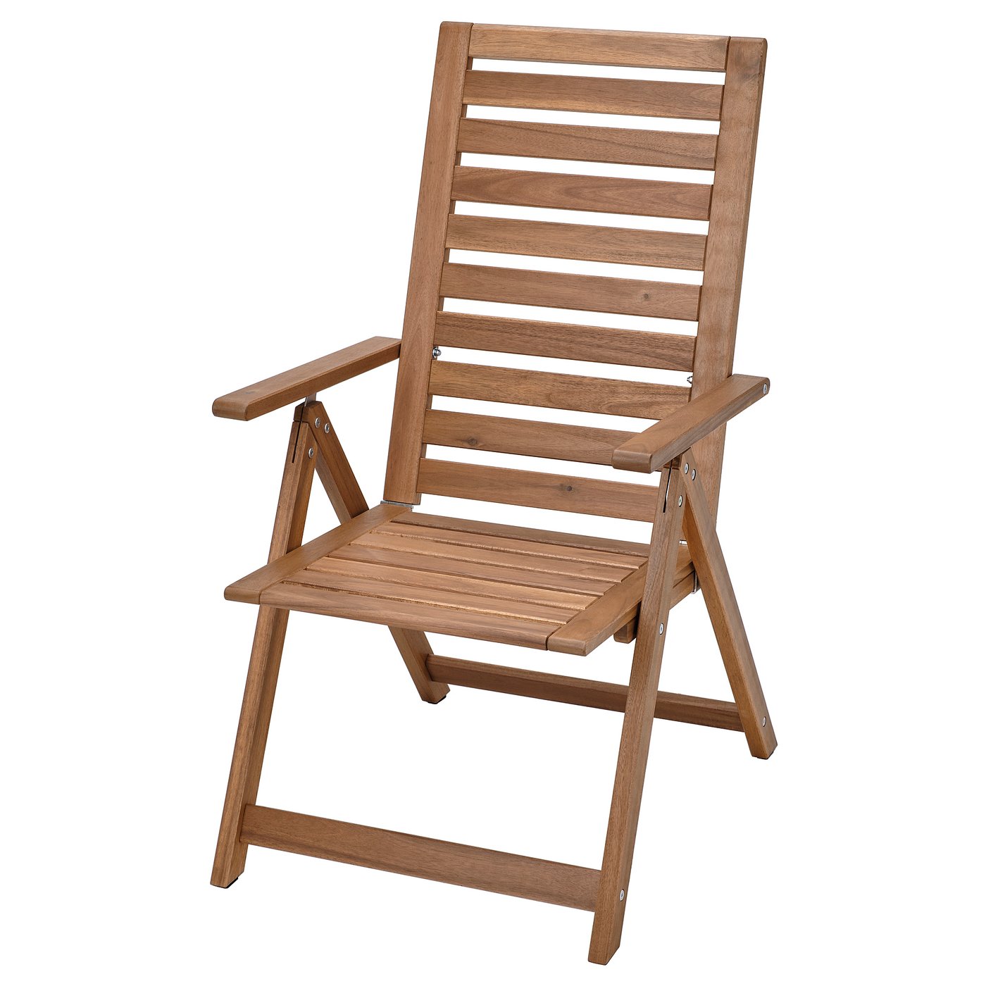NÄMMARÖ reclining chair, outdoor, foldable light brown stained - IKEA