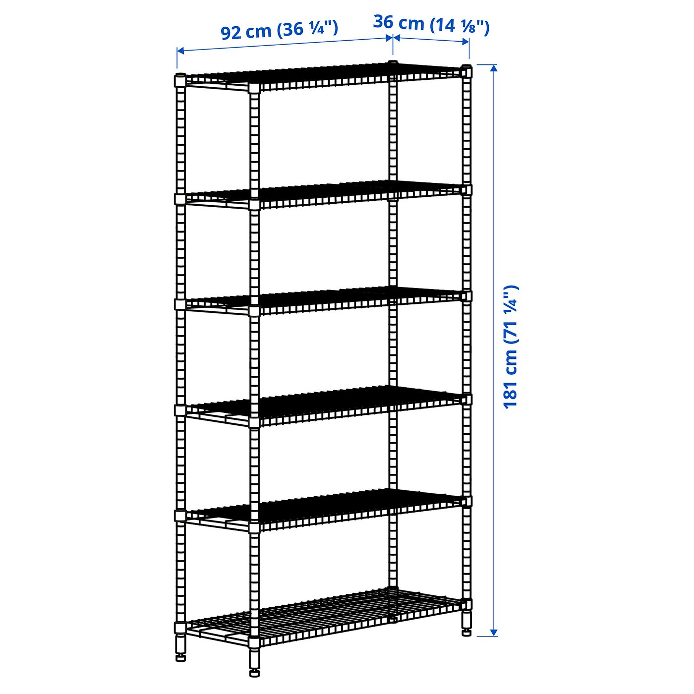OMAR 1 section shelving unit, 361/4x141/8x711/4