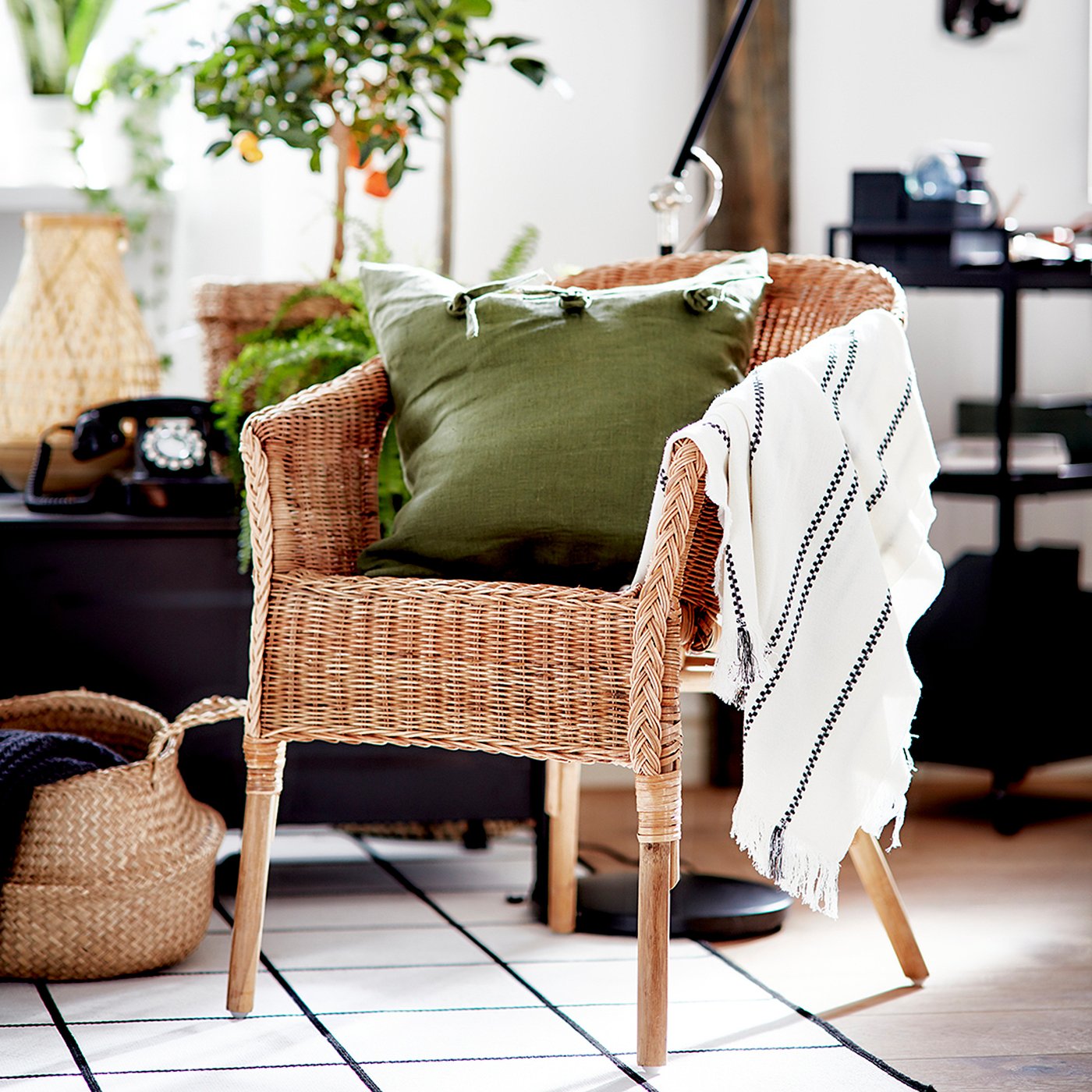 AGEN Armchair, rattan, bamboo - IKEA