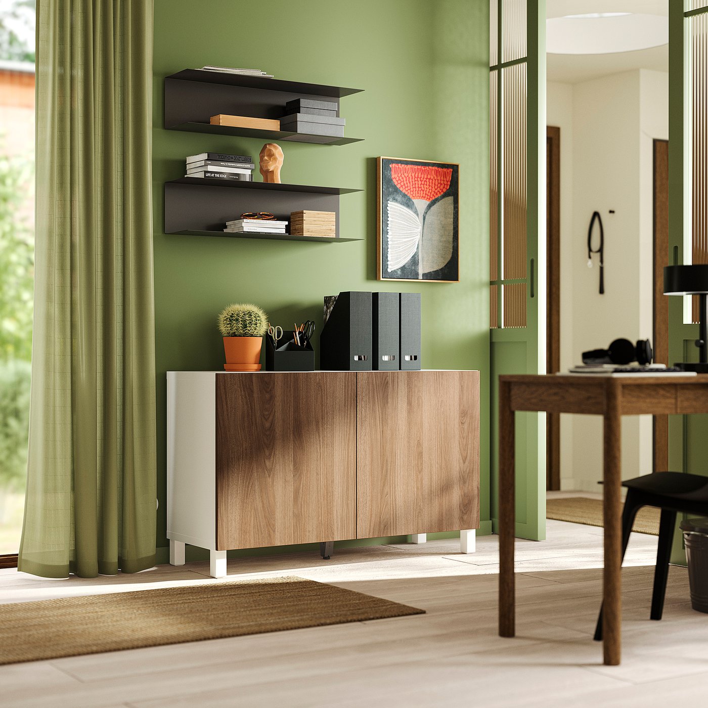 BESTÅ storage combination with doors, white/Lappviken/Stubbarp