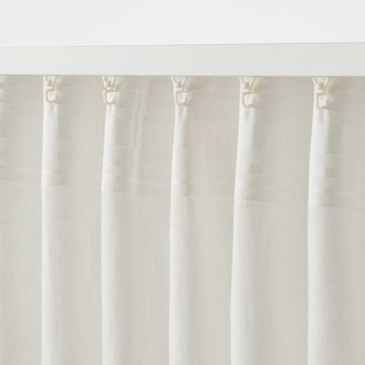 DYTÅG curtains, 1 pair, white/with heading tape, 57x98