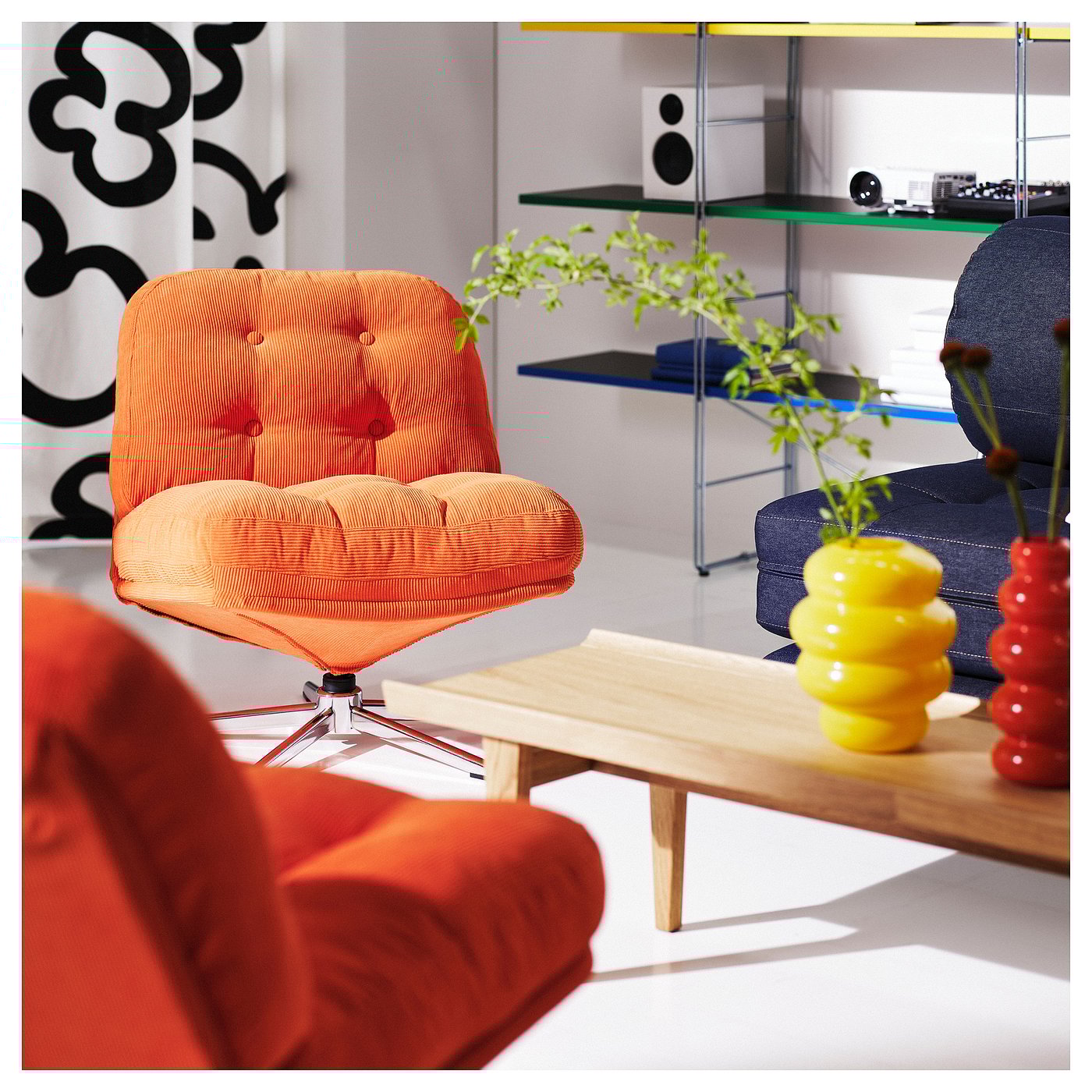 DYVLINGE swivel chair, Kelinge orange - IKEA