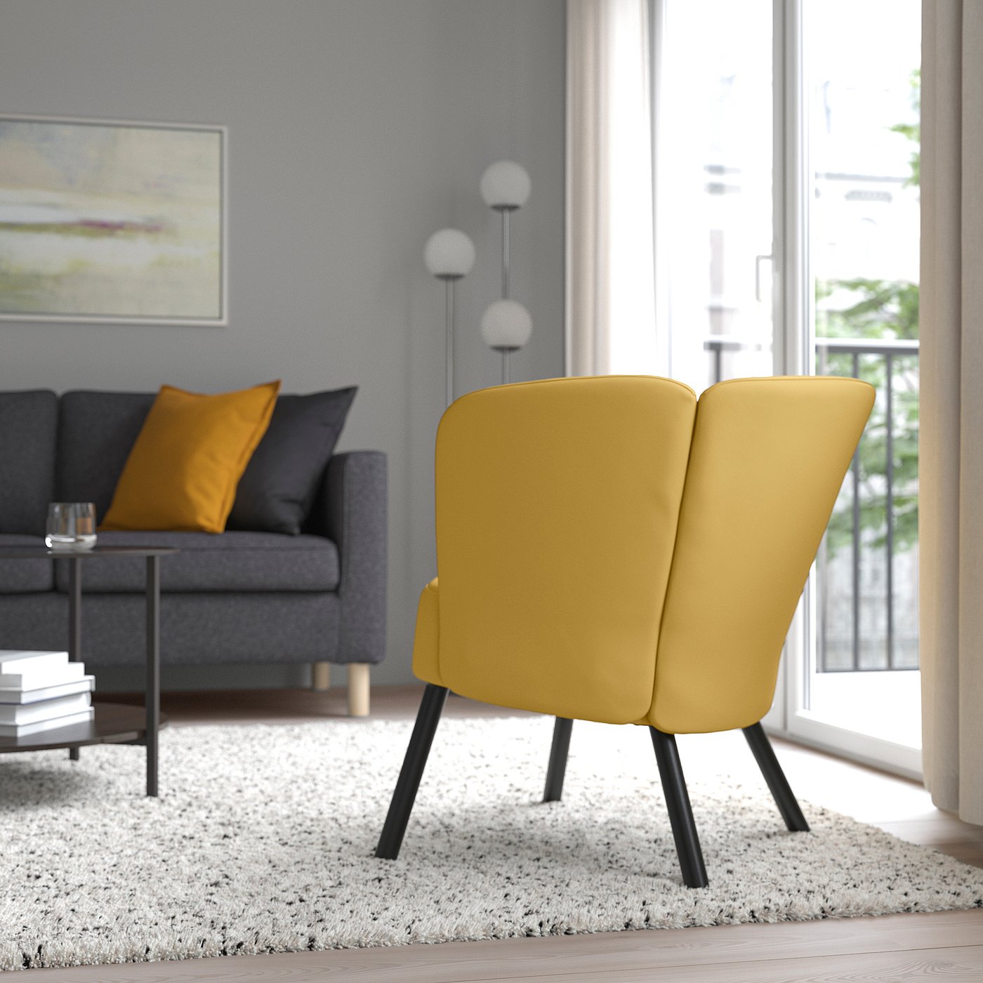 HERRÅKRA armchair, Diseröd dark yellow - IKEA