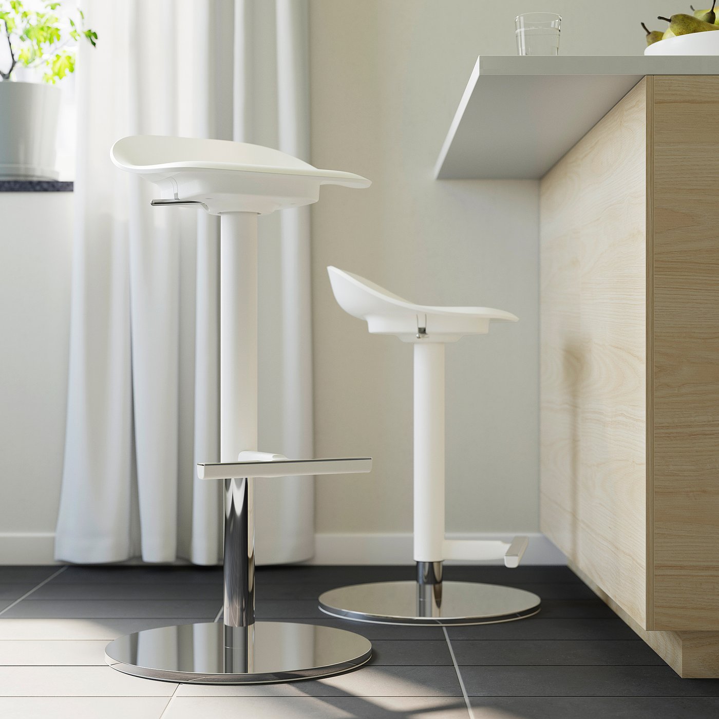 JANINGE bar stool, white, 297/8