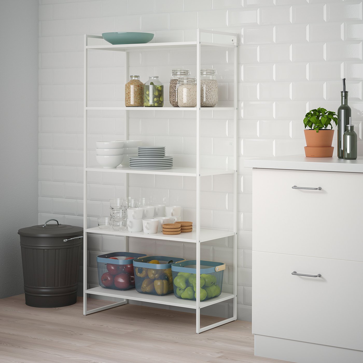 JONAXEL Shelf unit, white, 31 1/2x15x63